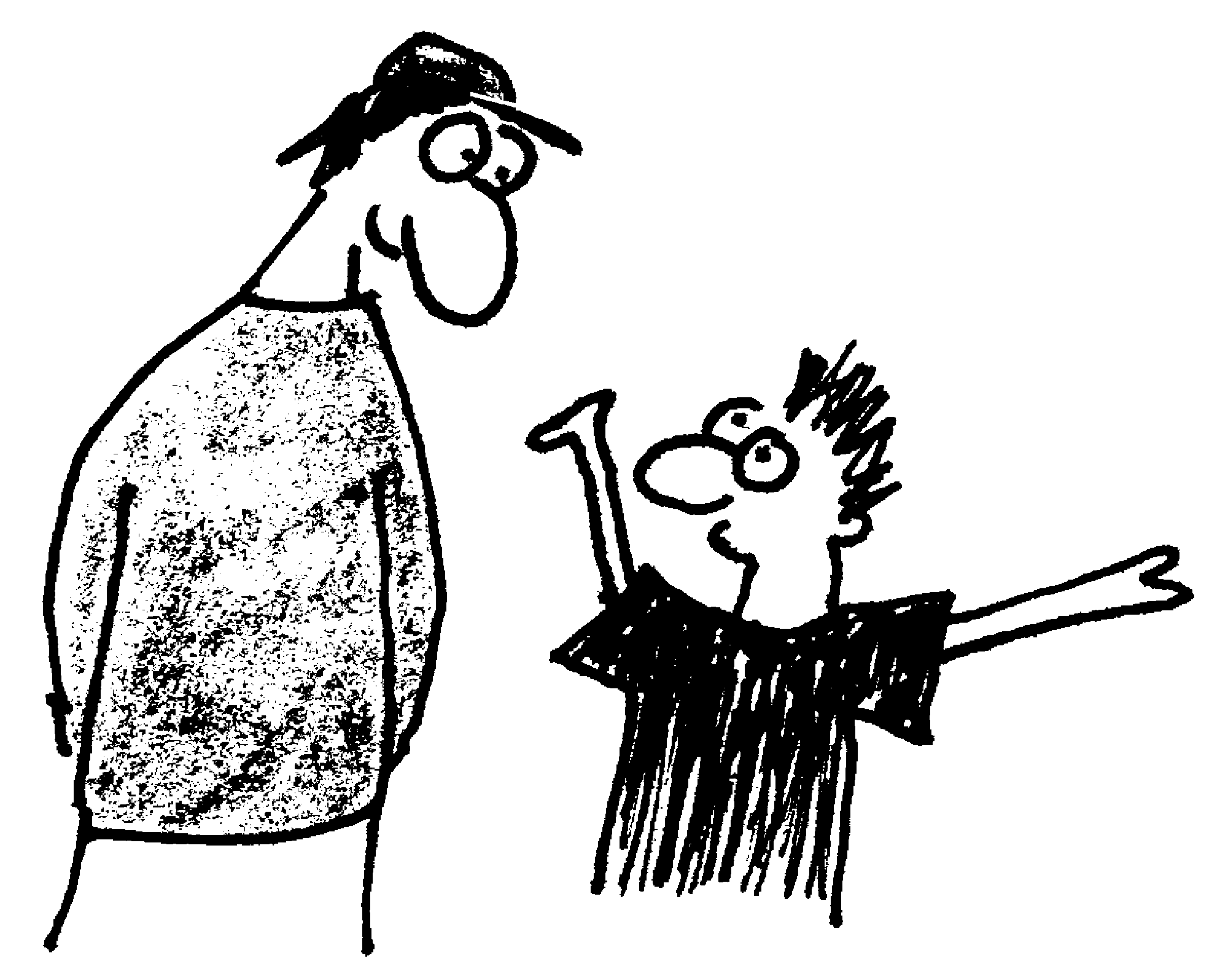 Boy talking to dad