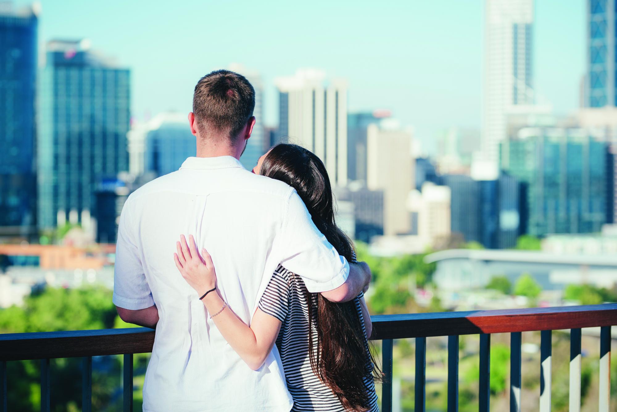 Couple in city